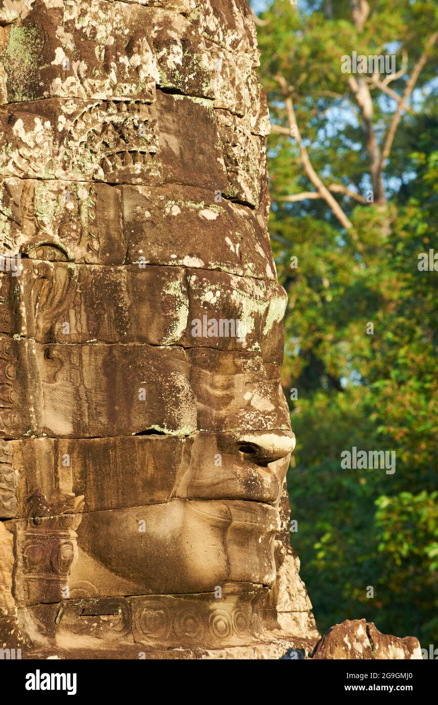 Sudeste de Asia, Camboya, provincia de Siem Reap, Angkor, Unesco Patrimonio mundial desde 1992, templo de Bayon, siglo XIII Foto de stock