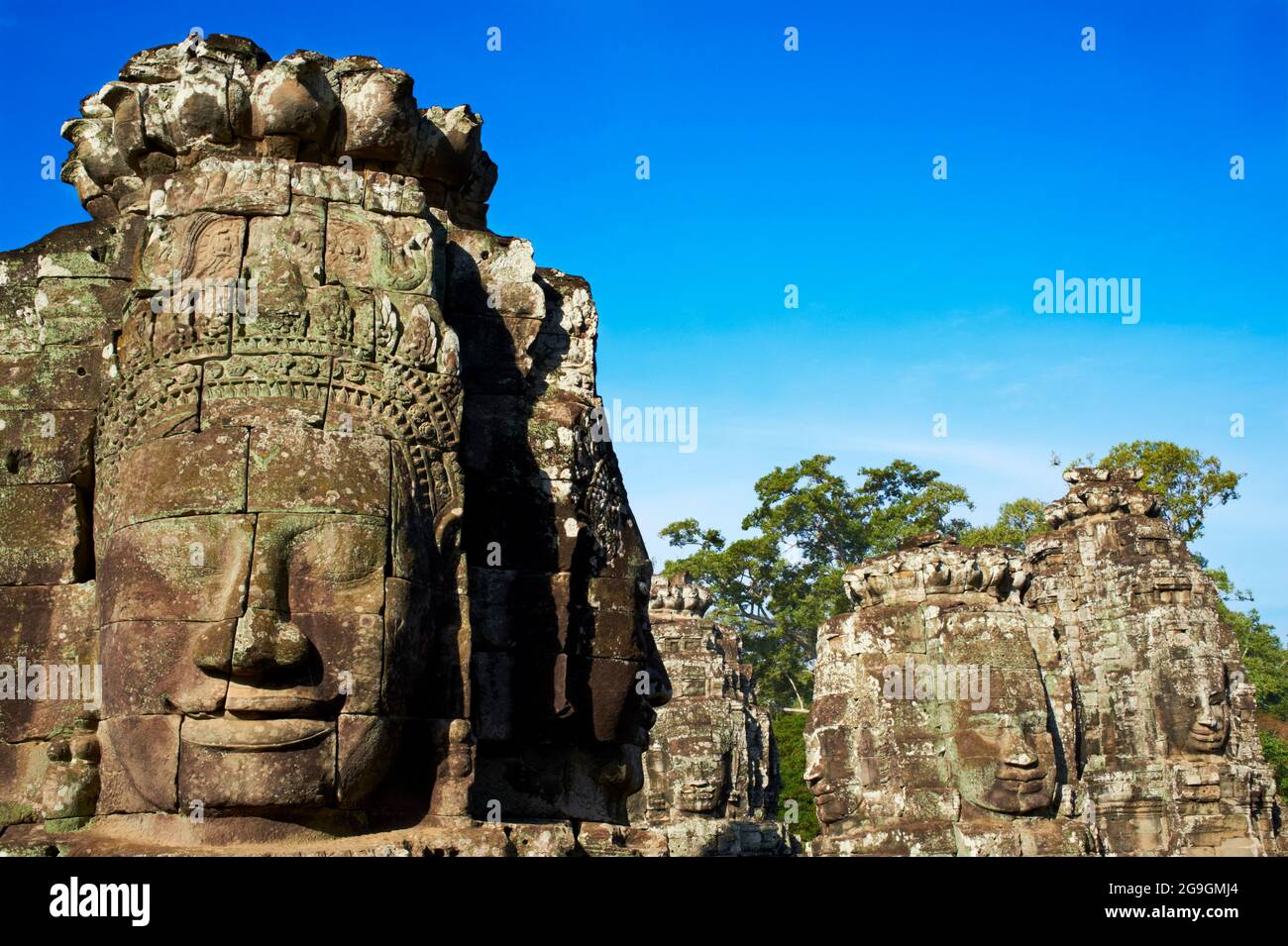 Sudeste de Asia, Camboya, provincia de Siem Reap, Angkor, Unesco Patrimonio mundial desde 1992, templo de Bayon, siglo XIII Foto de stock