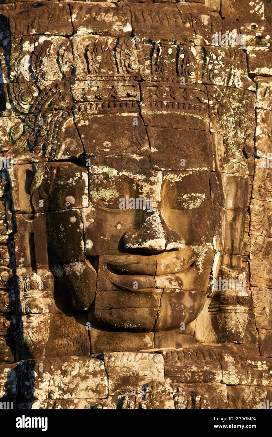 Sudeste de Asia, Camboya, provincia de Siem Reap, Angkor, Unesco Patrimonio mundial desde 1992, templo de Bayon, siglo XIII Foto de stock