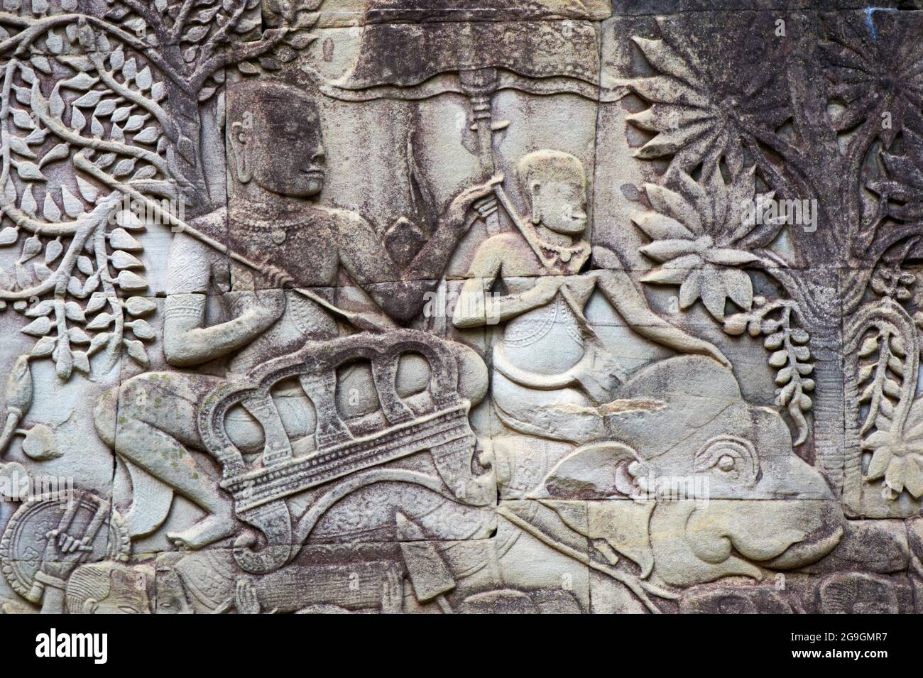 Sudeste de Asia, Camboya, provincia de Siem Reap, Angkor, Unesco Patrimonio mundial desde 1992, templo de Bayon, siglo XIII Foto de stock