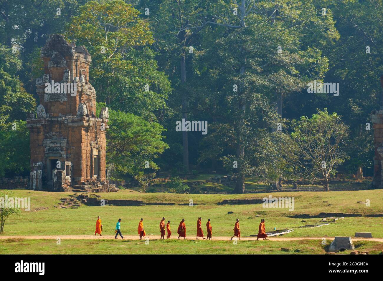 Sudeste de Asia, Camboya, provincia de Siem Reap, sitio de Angkor, Patrimonio de la Humanidad de la Unesco desde 1992, templo de North Kleang Foto de stock