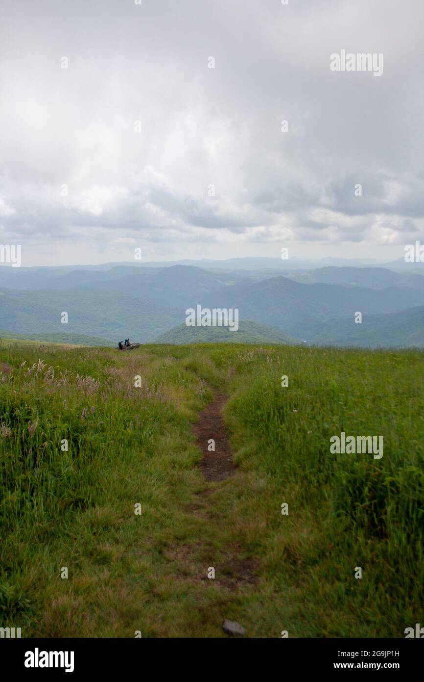 Una vista de las Montañas Blue Ridge en Carolina del Norte desde la ruta Appalachian Trail Foto de stock