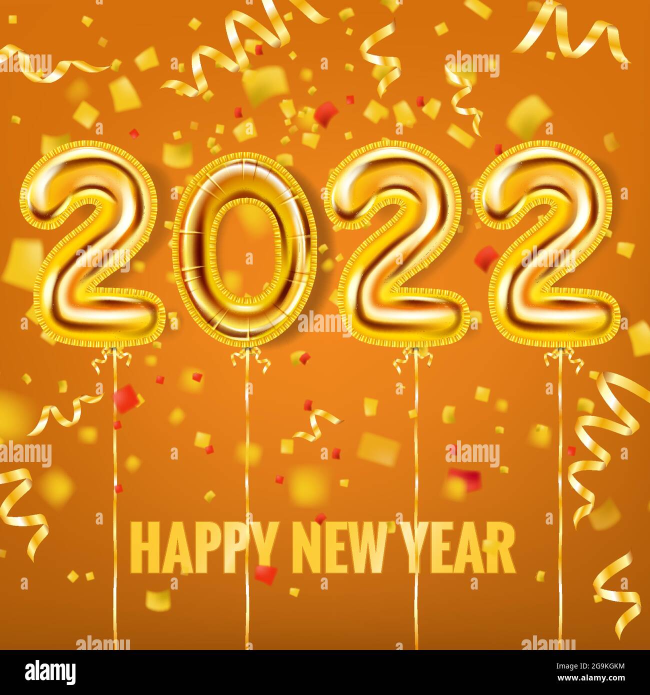 2022 números de año nuevo en globos dorados sobre fondo blanco Fotografía  de stock - Alamy