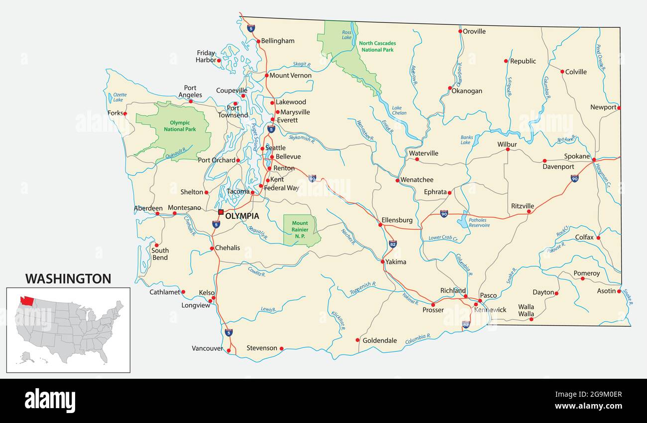 Mapa del estado de washington fotografías e imágenes de alta resolución