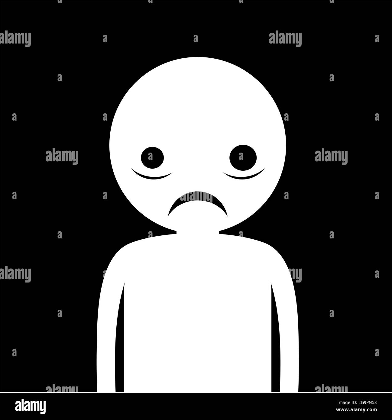 Emoticon de cara triste Im genes de stock en blanco y negro Alamy