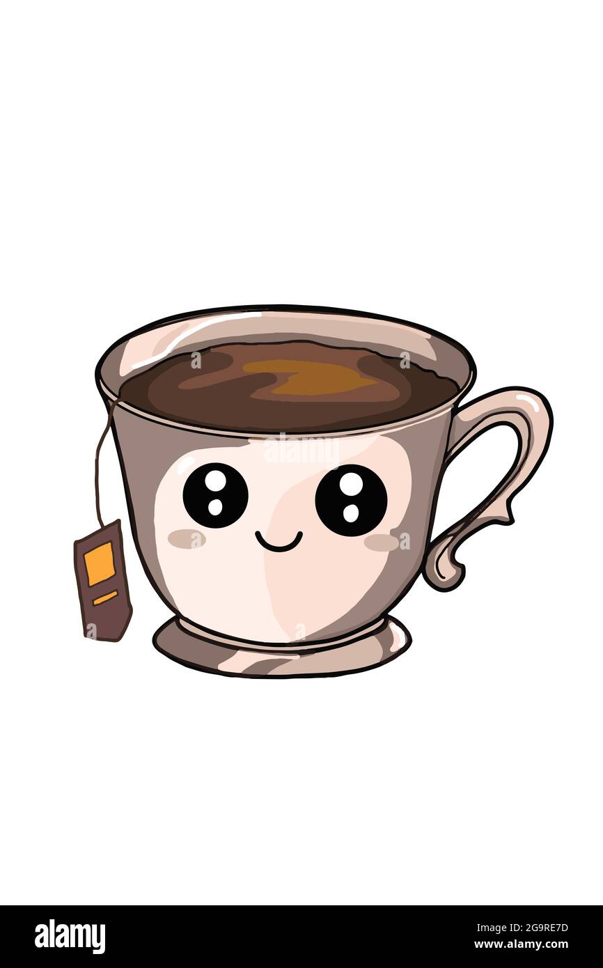 Ilustración de Café Para Llevar En Papel Termo Café Taza Con Tapa Y Copa  Marrón Kawaii Lindo Rostro Con Ojos Y Sonrisa Aislado Sobre Fondo Blanco  Vector De y más Vectores Libres de Derechos de Alimento - iStock