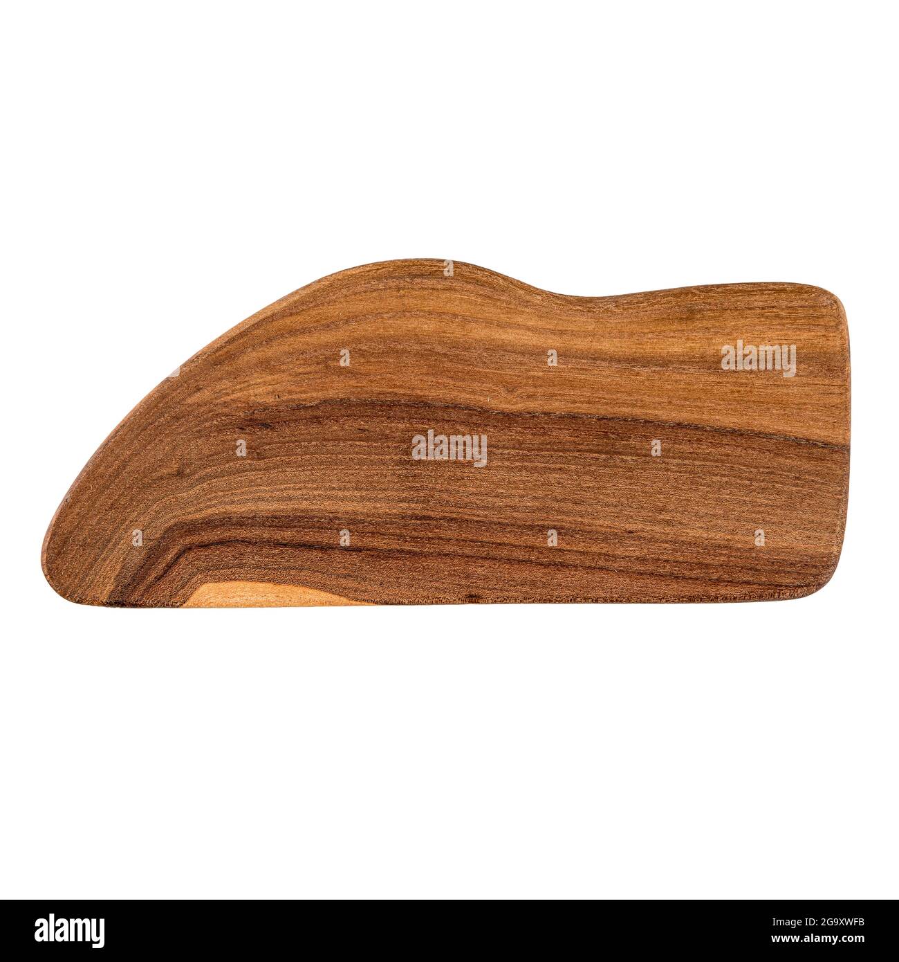 Tabla de corte de madera aislada de forma inusual Foto de stock