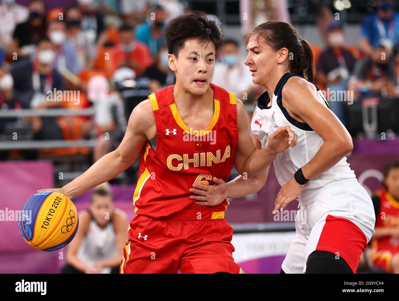 Juegos Olímpicos de Tokio 2020 - Baloncesto 3x3 - Mujeres - Semifinal - El  Comité Olímpico Ruso contra China - Aomi Urban Sports Park, Tokio Japón -  28 de julio de 2021.
