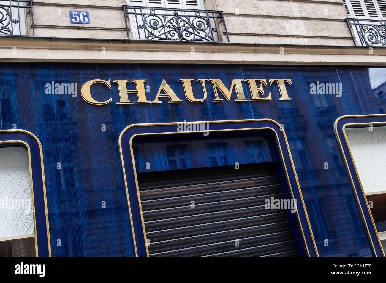 París, Francia. 28th de julio de 2021. El martes por la tarde, un hombre  robó la boutique del joyero Chaumet, cerca de los Campos Elíseos, con un  botín estimado en entre 2