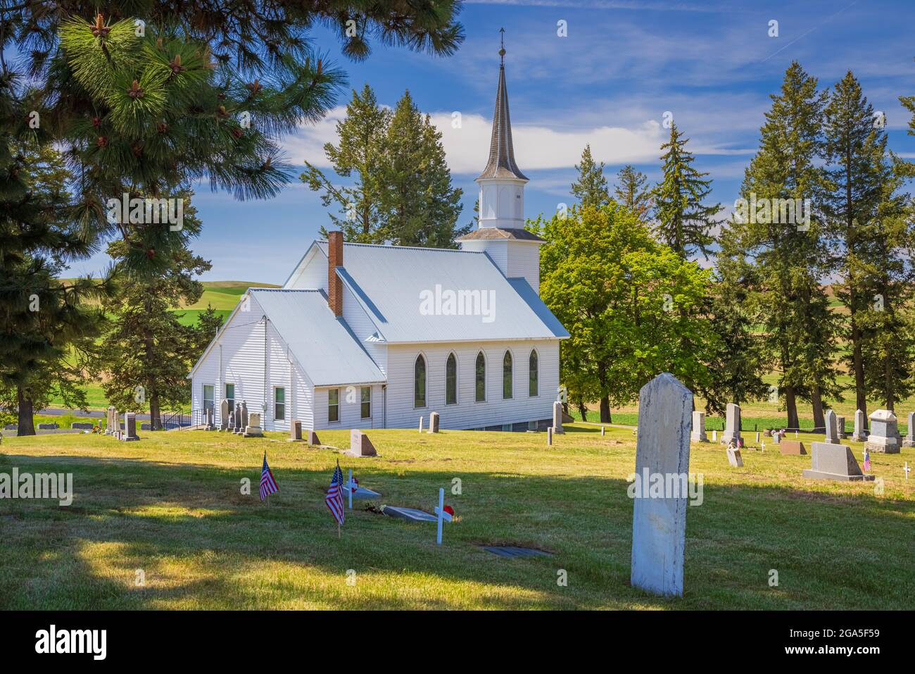La Iglesia Luterana de Genesee Valley en Genesee, Idaho, es una congregación cristiana que sirve a la comunidad de Genesee. Foto de stock