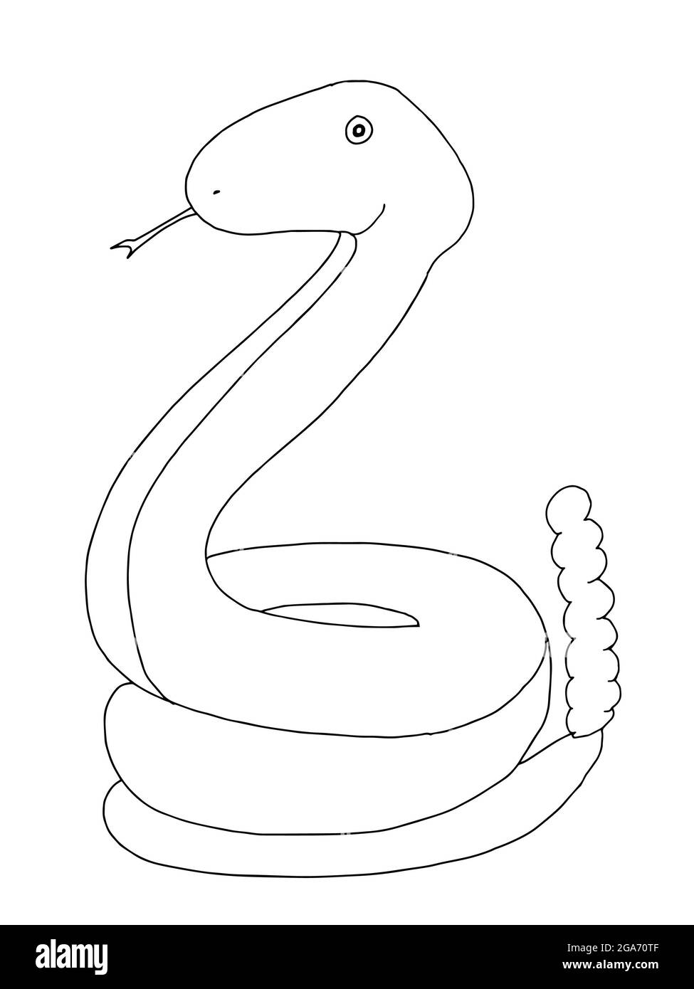 lindo, dibujos animados, serpiente de cascabel, ilustración animal  Fotografía de stock - Alamy