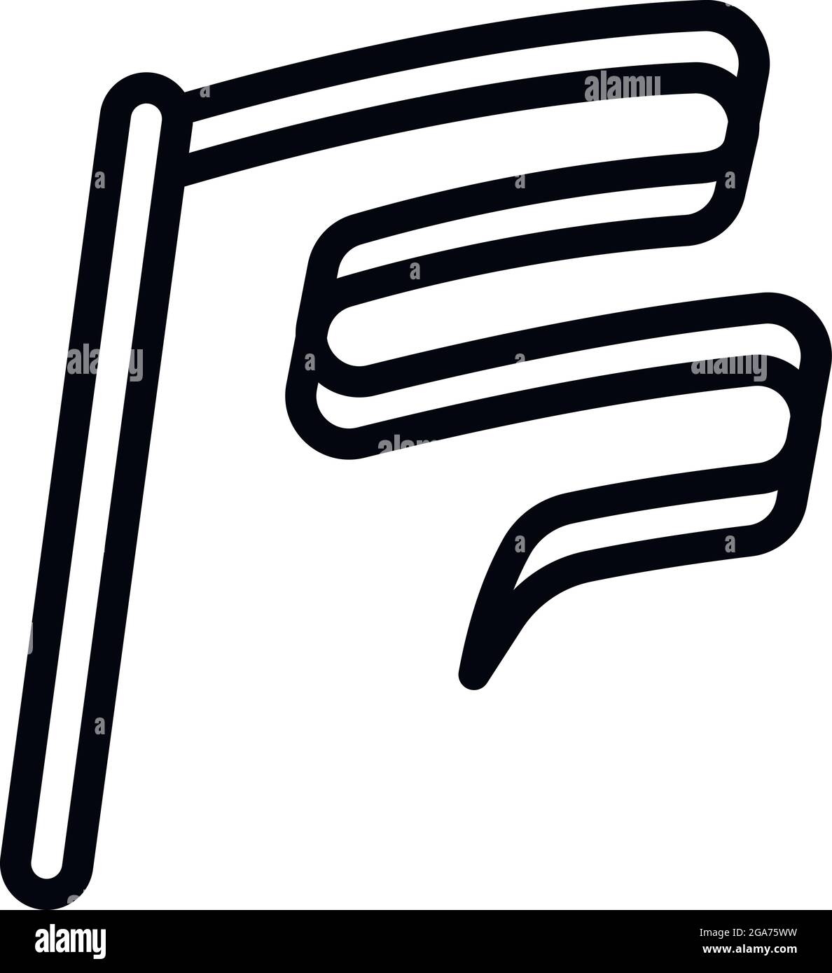 Icono de barra de cinta de gimnasia. Contorno Gimnasia cinta palo vector  icono para el diseño web aislado sobre fondo blanco Imagen Vector de stock  - Alamy