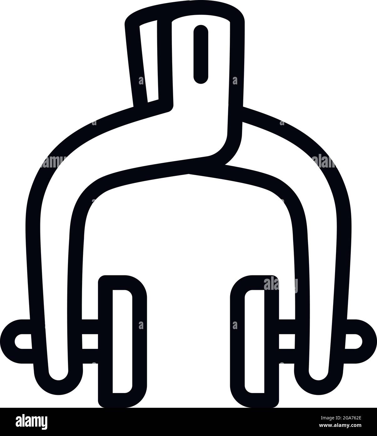 Icono de pastillas de freno para bicicleta. Contorno Bike freno pastillas icono vector para diseño web aislado sobre fondo blanco Ilustración del Vector