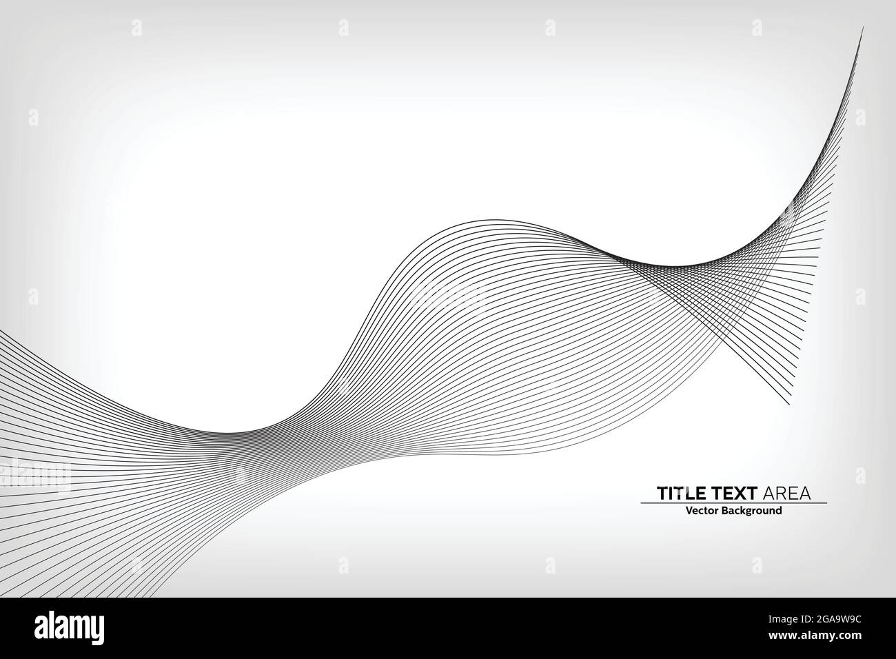 Línea moderna abstracta, onda diseñada sobre fondo blanco con área de texto de título Ilustración del Vector