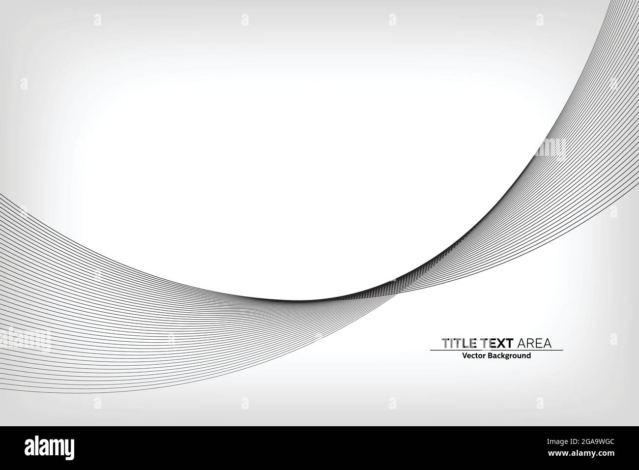 Línea moderna abstracta, onda diseñada sobre fondo blanco con área de texto de título Ilustración del Vector