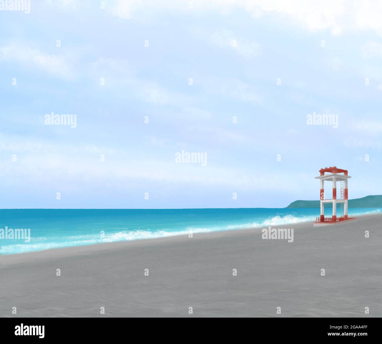 Playa Der-Yen, una pintura digital del paisaje marino de arena y playa de roca con cielo azul y faro en Hualien, Taiwán raster 3D ilustración anime Fotografía de stock - Alamy Playa Der-Yen, una pintura digital del paisaje marino de arena y playa de roca con cielo azul y faro en Hualien, Taiwán raster 3D ilustración anime Fotografía de stock - Alamy