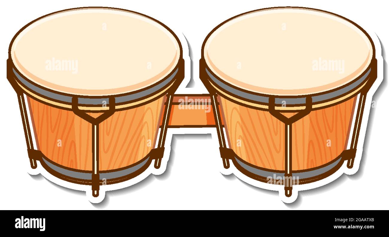 Pegatina bongos tambor musical instrumento ilustración Imagen Vector de  stock - Alamy