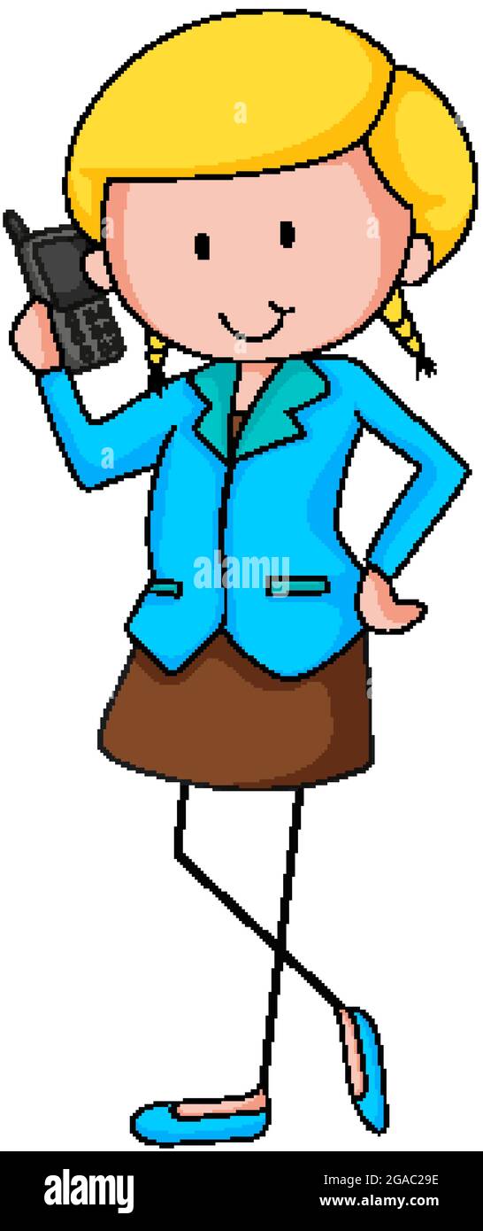 Ilustración del personaje de dibujos animados de una mujer trabajadora  Imagen Vector de stock - Alamy