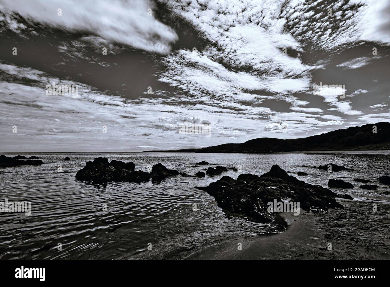 Cielo dramático en la costa escocesa Foto de stock