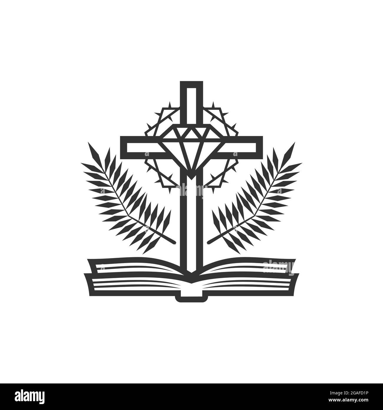 Ilustración Cristiana. Logotipo De La Iglesia. La Cruz De Cristo Y Las ...