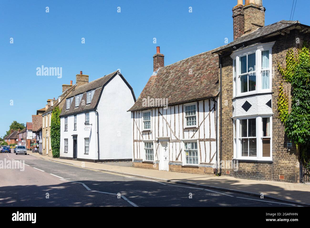 Casas de época, el Causeway, Godmanchester, Cambridgeshire, Inglaterra, Reino Unido Foto de stock