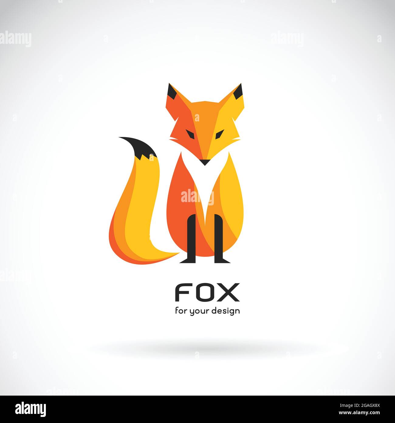 Imagen vectorial de un diseño de zorro sobre un fondo blanco, zorro vectorial para tu diseño. Logotipo de animal. Ilustración del Vector