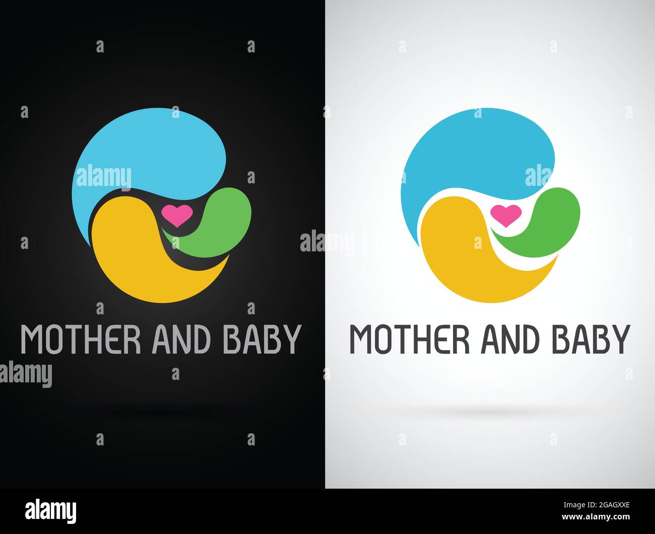 Imagen de icono vectorial de un diseño de madre y bebé. Expresión de amor Ilustración del Vector