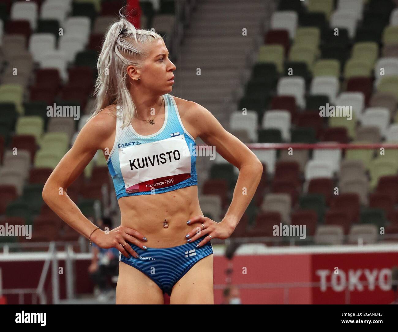 Tokio, Japón. 31st de julio de 2021. Final de 800 metros para las mujeres  olímpicas, SARA KUIVISTO de Finlandia, 29, (número de babero 1894) en  camino de superar el récord nacional de