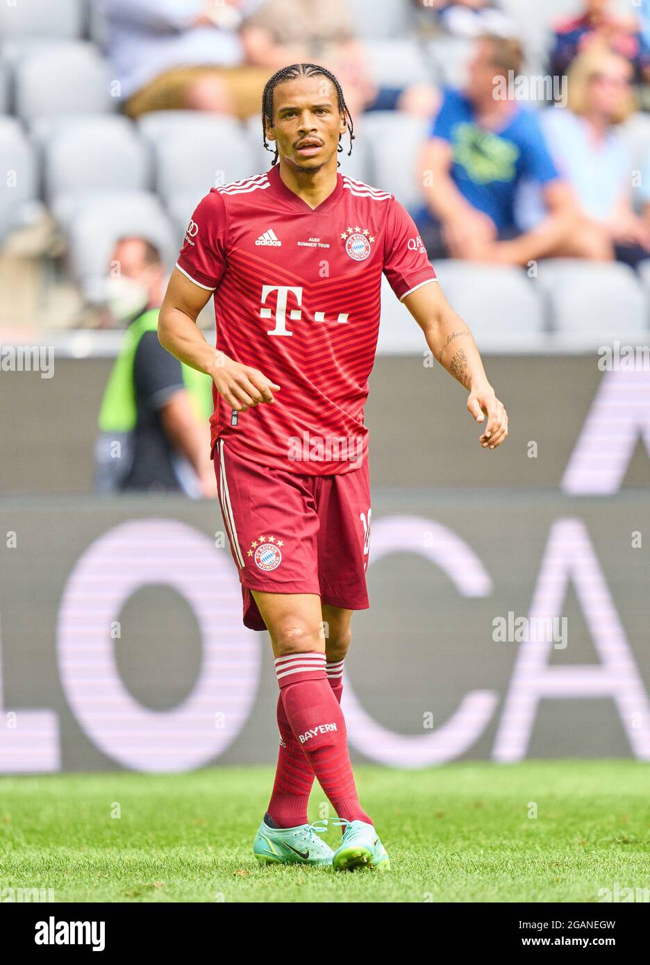 Leroy SANE, FCB 10 en el partido FC BAYERN MUENCHEN - SSC NEAPEL 0-3 en la  Audi Football Summit el 31 de julio de 2021 en Munich, Alemania Temporada  2021/2022, partido X,