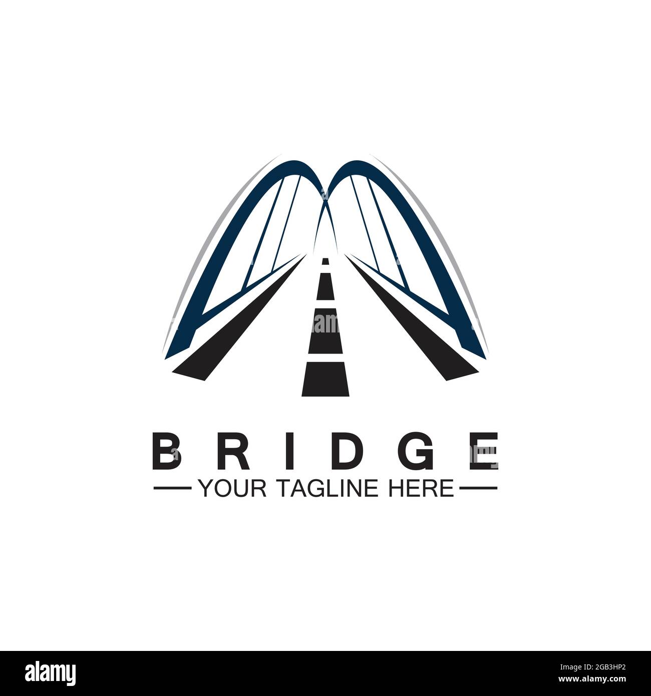 Plantilla de diseño de ilustración de icono vectorial del logotipo del puente Imagen Vector de