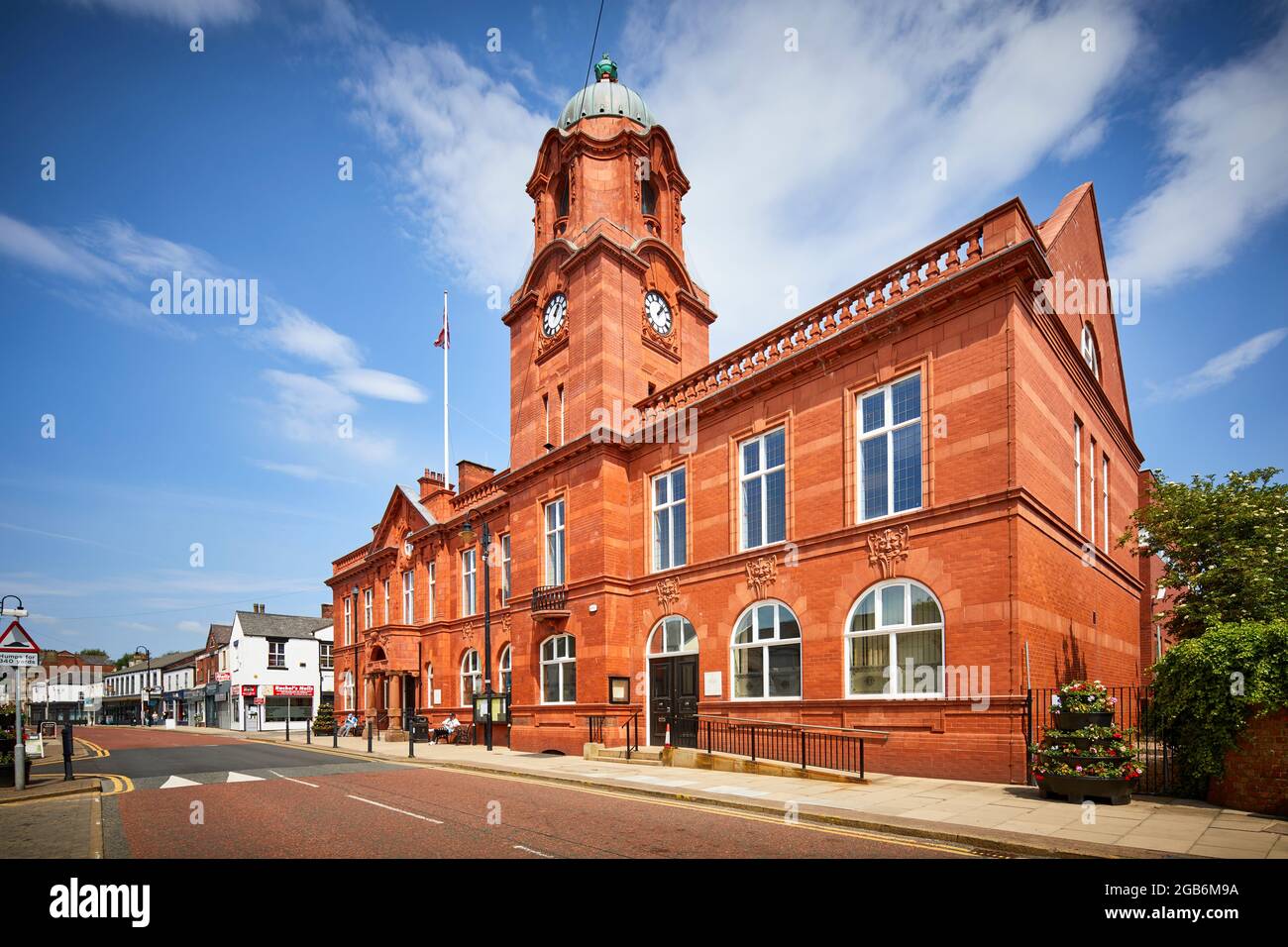 Ayuntamiento de Westhoughton y Biblioteca edificio Market Street GTR Manchester Foto de stock