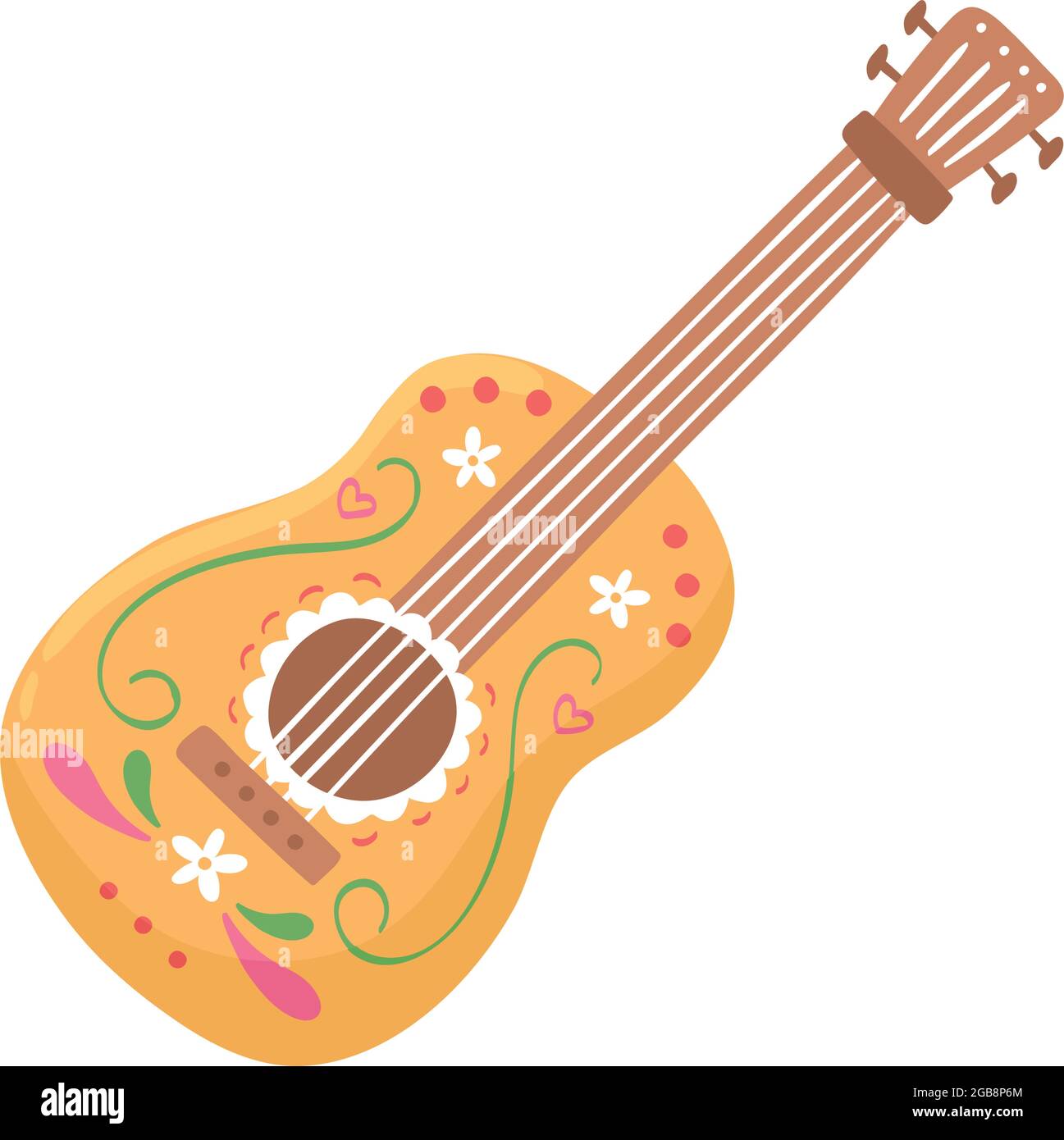 guitarra mexicana tradicional Imagen Vector de stock - Alamy