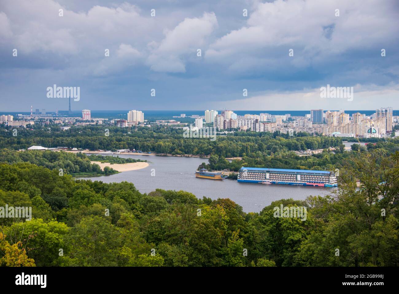Vista sobre Kiew o la capital de Kiev de Ucrania Foto de stock