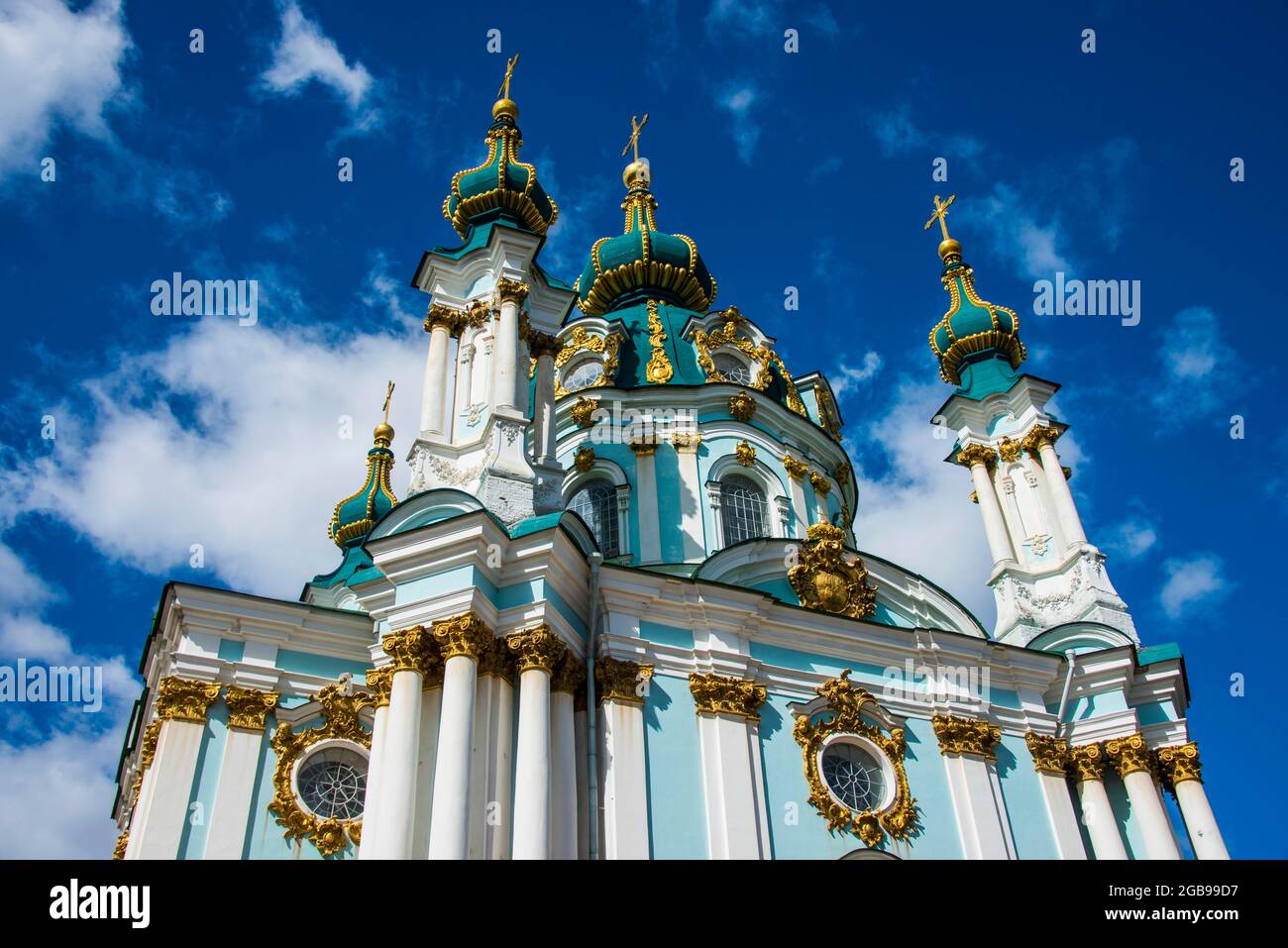 Iglesia de San Andrés en Kiev o Kiev, capital de Ucrania Foto de stock