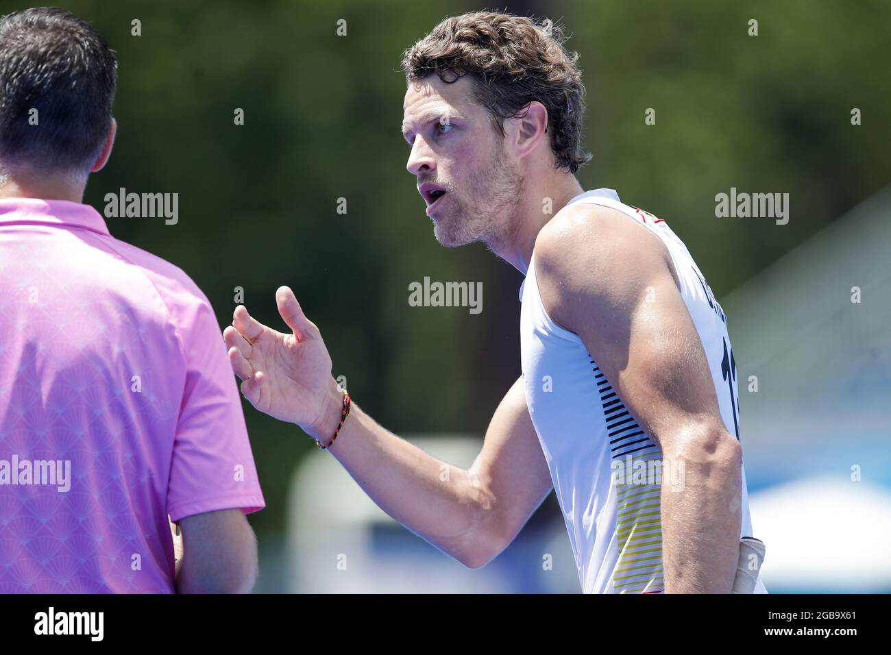 TOKIO, JAPÓN 3 DE AGOSTO Nicolas de Kerpel de Bélgica compitiendo en