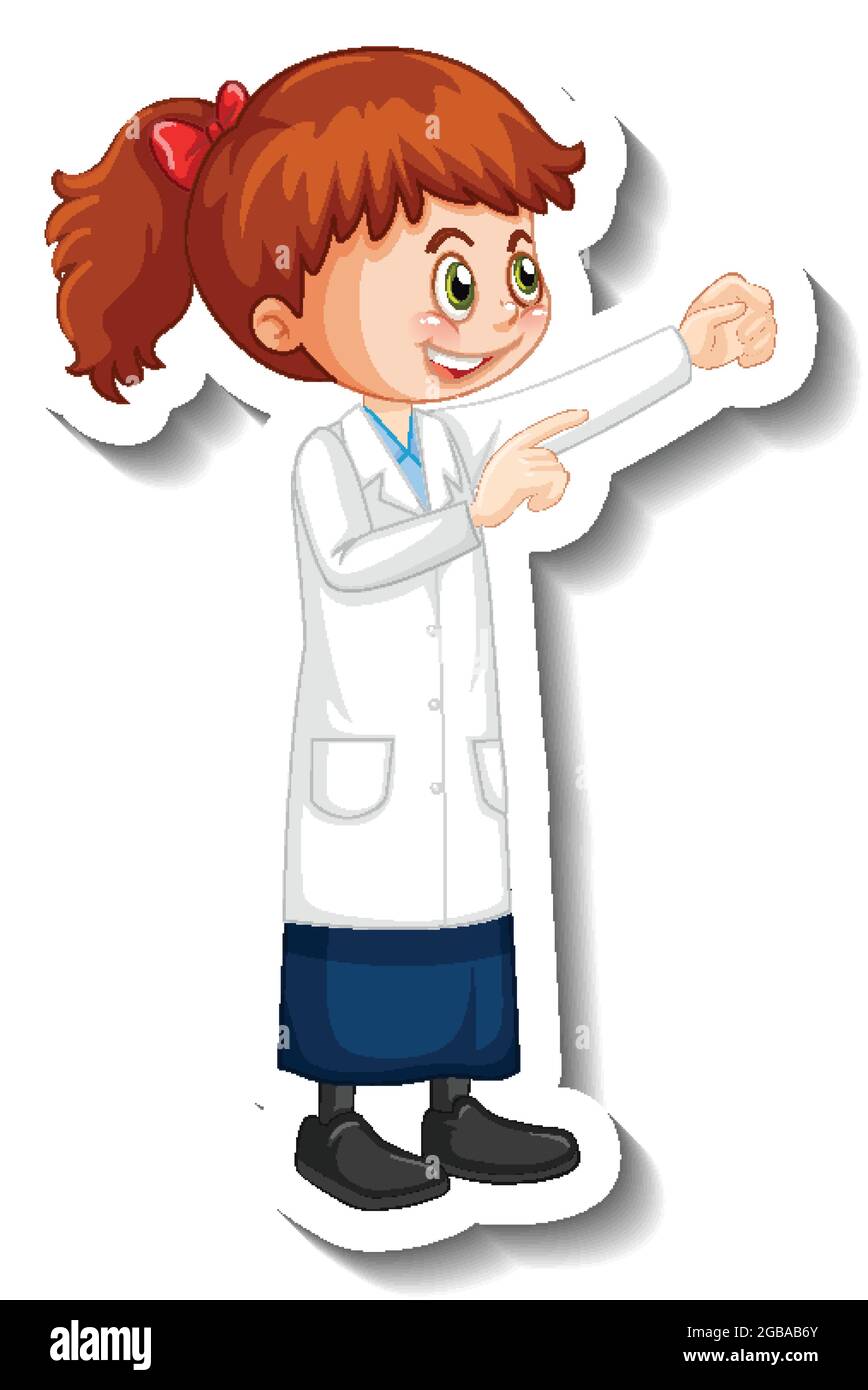 Personaje de dibujos animados de la chica científica en la ilustración de posición de pie Imagen Vector de stock - Alamy Personaje de dibujos animados de la chica científica en la ilustración de posición de pie Imagen Vector de stock - Alamy