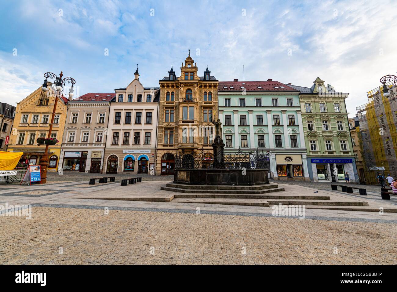 Plaza de la ciudad, Liberec, República Checa, Europa Foto de stock