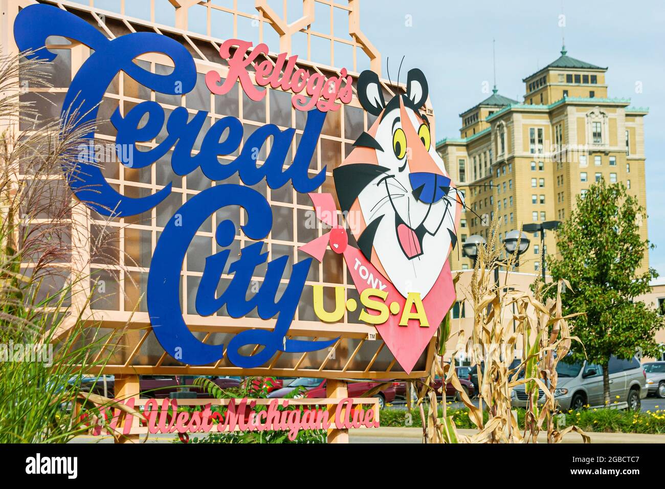 Michigan Battle Creek Kellogg's Cereal City USA Tony Tiger logo