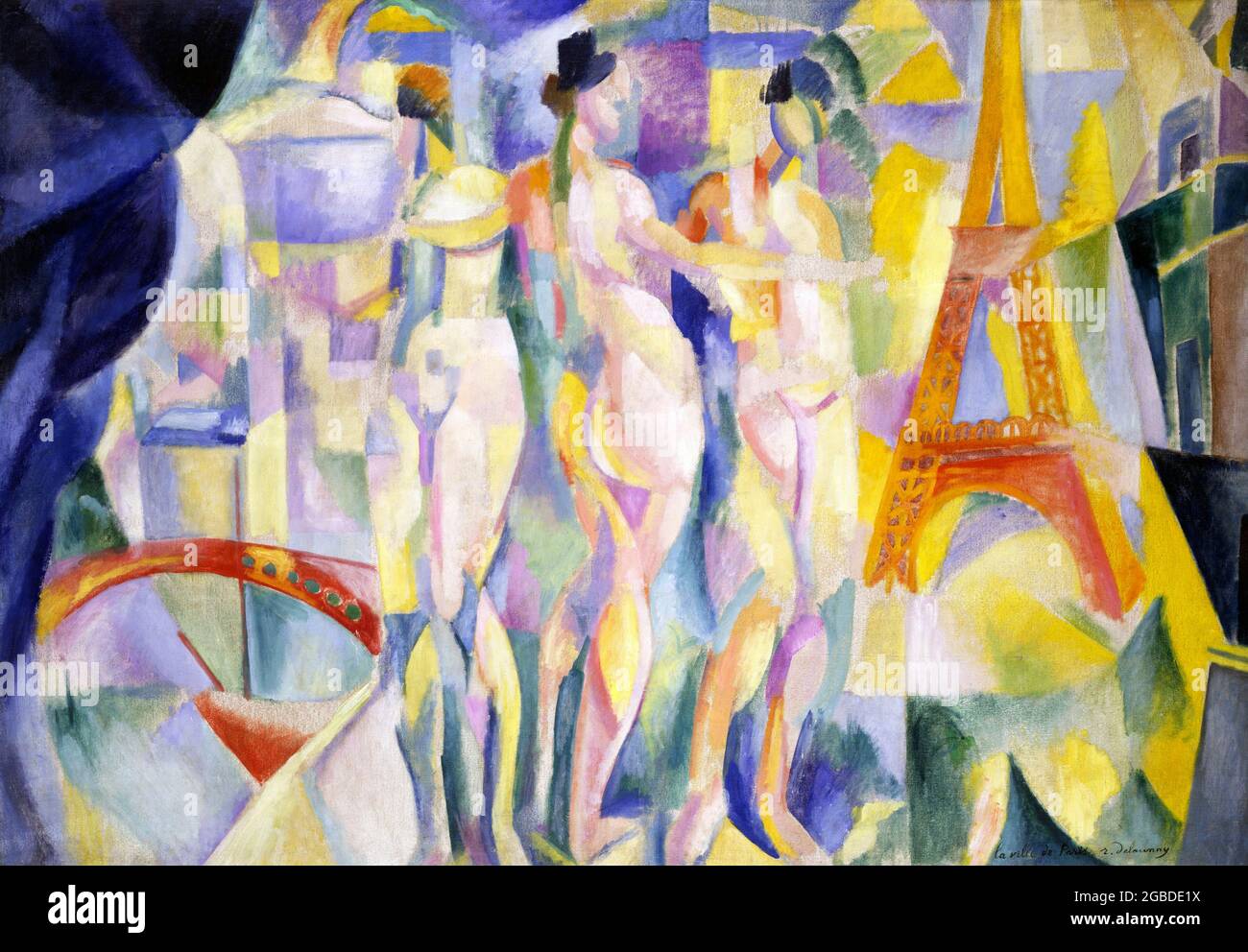 Robert Delaunay. Pintura titulada 'La Ville de Paris' del artista francés Robert Delaunay (1885-1941), óleo sobre lienzo, c. 1911 Foto de stock