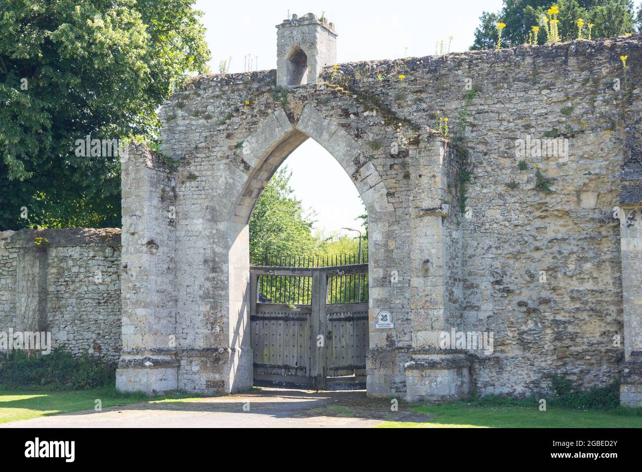 15th siglo Ramsey Abadía Gatehouse, Iglesia Verde, Ramsey, Cambridgeshire, Inglaterra, Reino Unido Foto de stock
