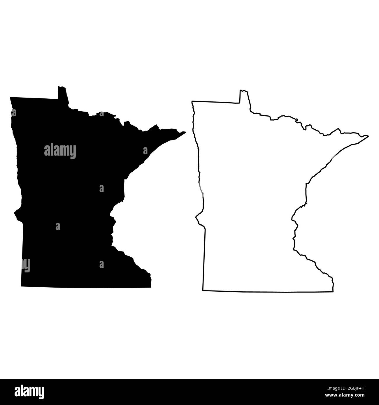 Mapa de Minnesota sobre fondo blanco. Mapa del estado de Minnesota