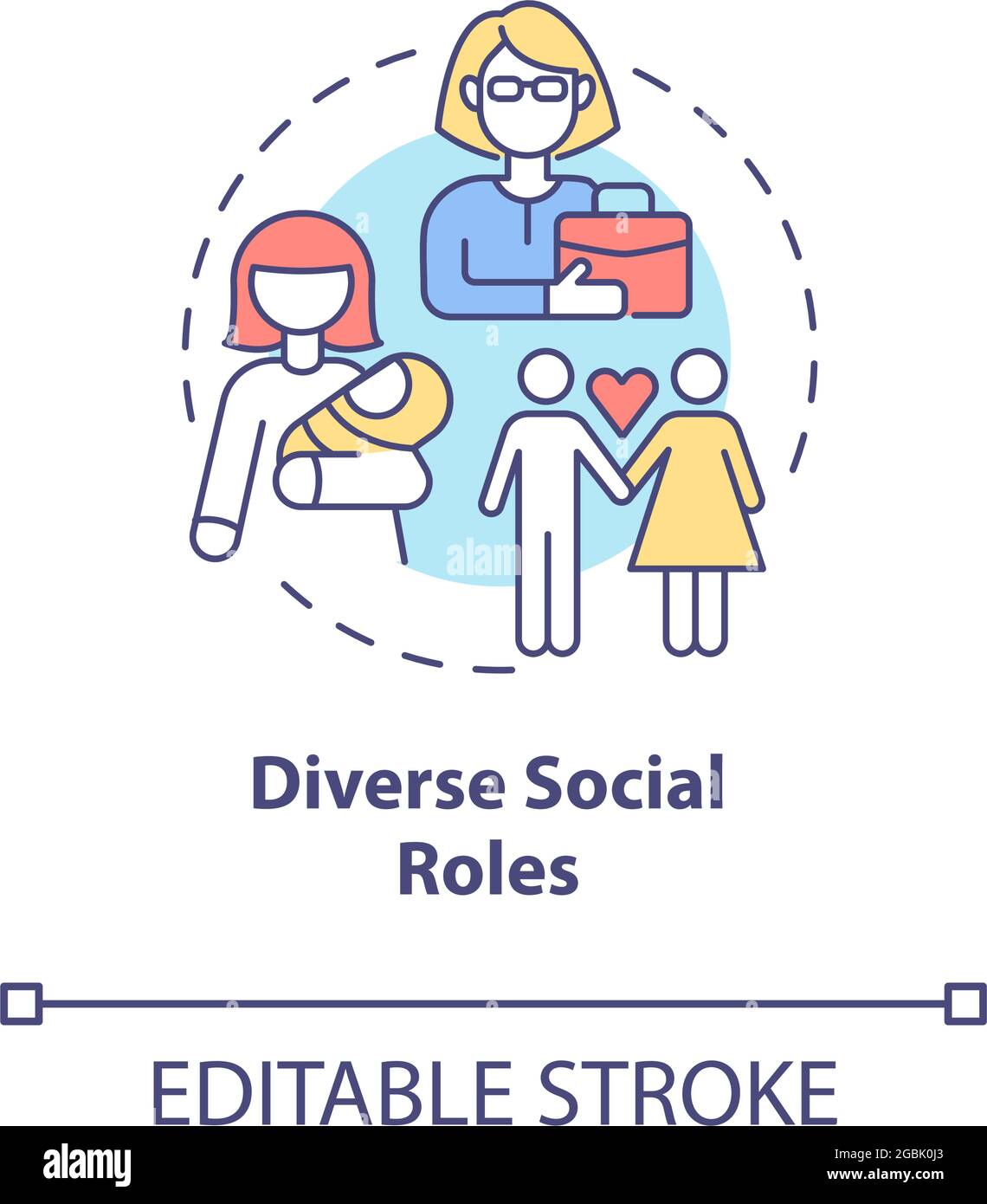 Icono de concepto de diversos roles sociales Imagen Vector de stock Alamy