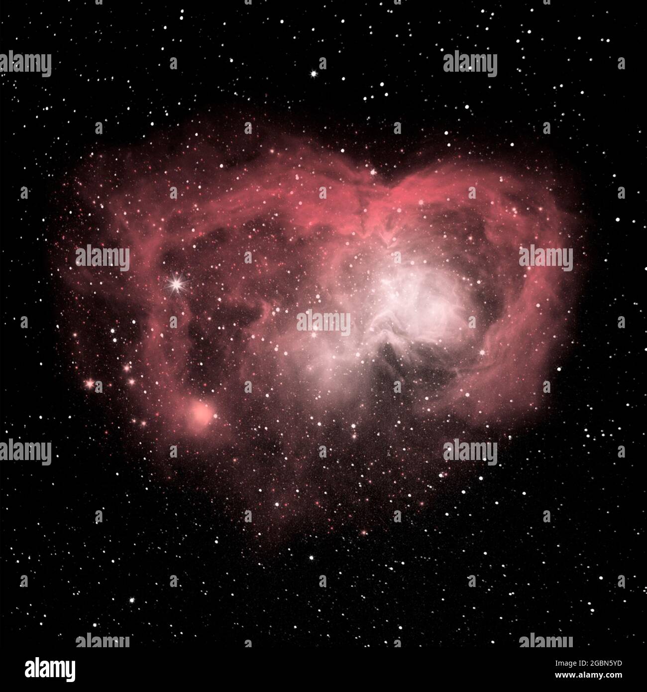Corazón de estrellas de Nebulosa de Mariposa, una nebulosa planetaria bipolar en la constelación de Scorpius, una vasta extensión de gas caliente que se desprende de una estrella moribunda Foto de stock