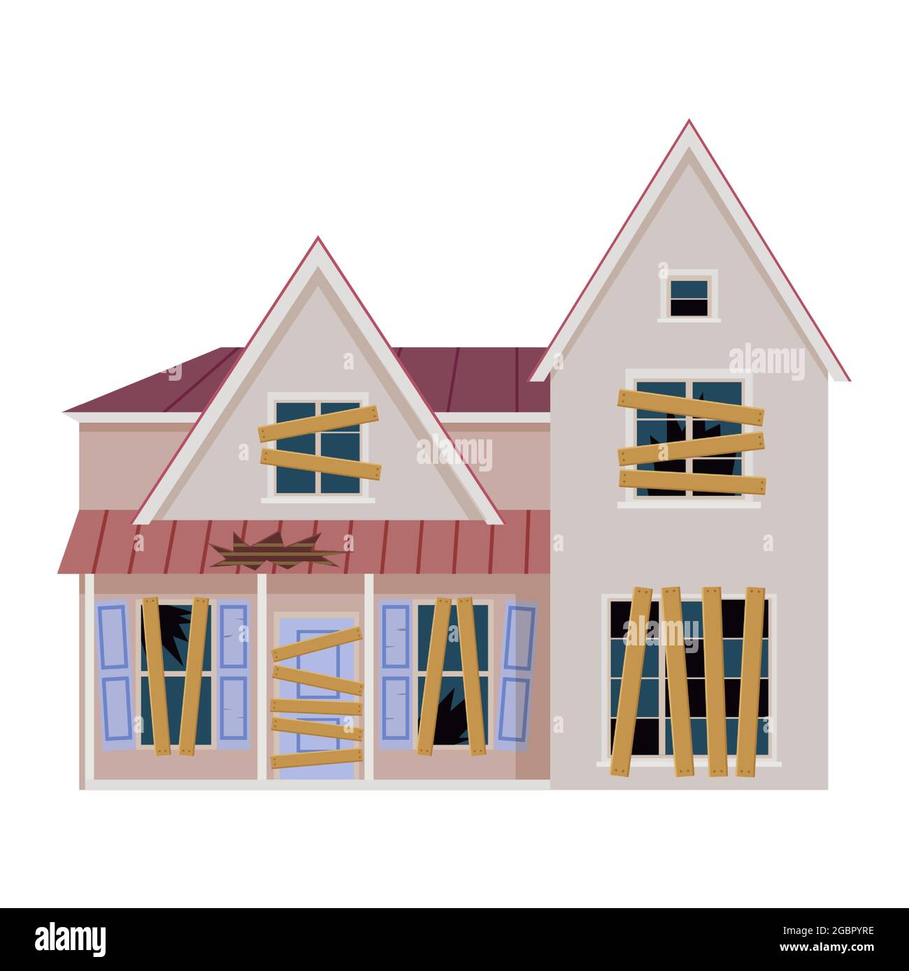 Antigua casa abandonada de dibujos animados Imagen Vector de stock - Alamy