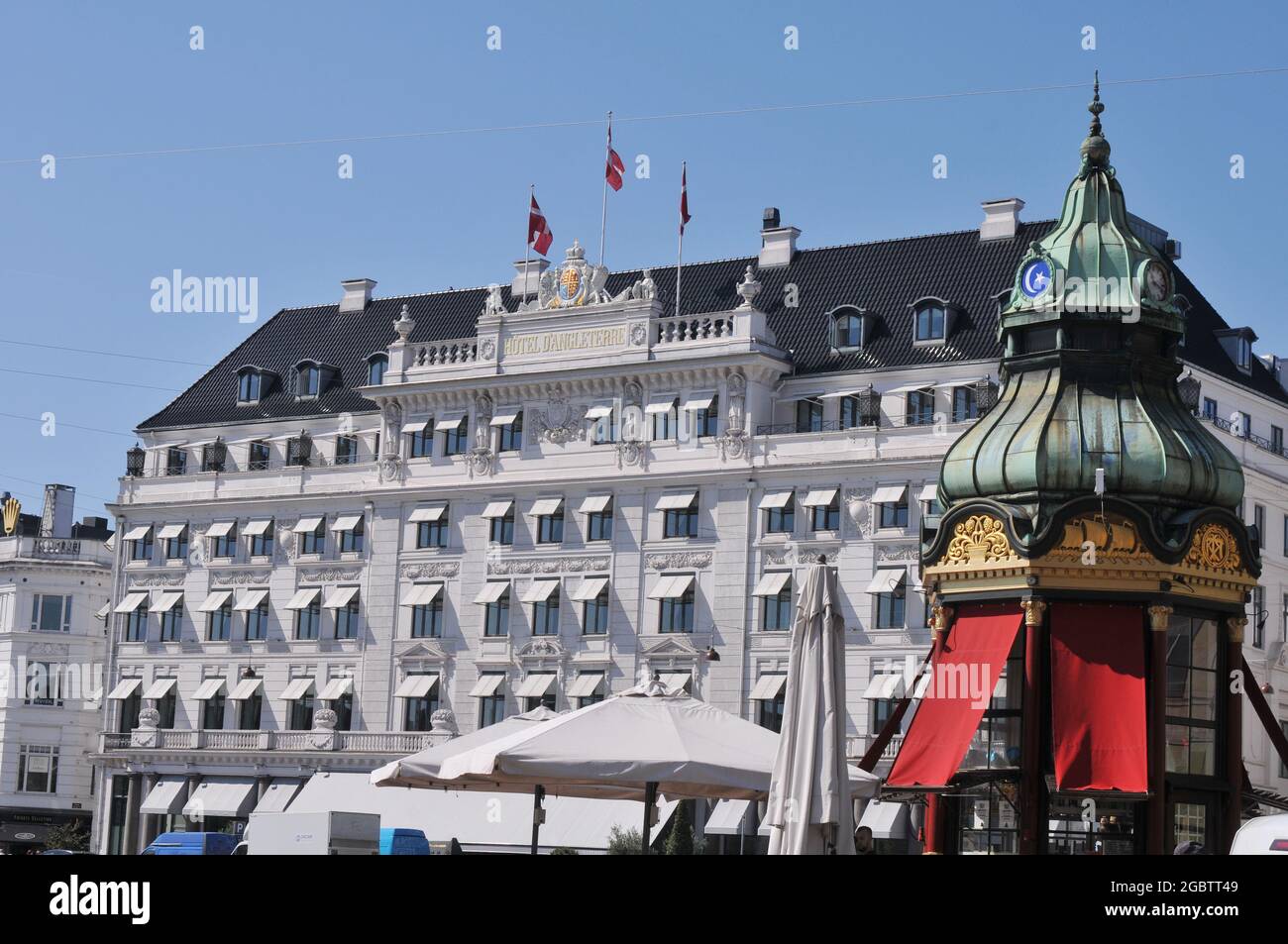 Copenhague, Dinamarca.,05 de agosto de 2021, Hotel D'angleterre El hotel más famoso de dinamarca y su ubicación en Kongen nytorv, en la capital danesa. (Foto... Franco Foto de stock