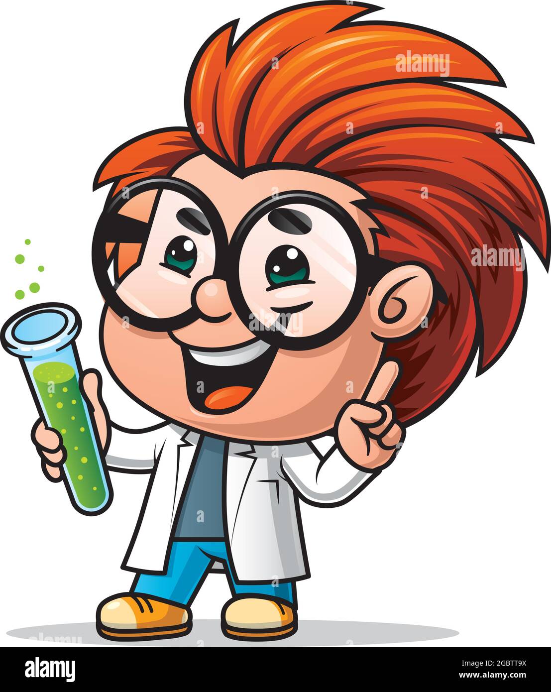 Ilustración de un niño científico que sostiene un tubo de laboratorio  Imagen Vector de stock - Alamy