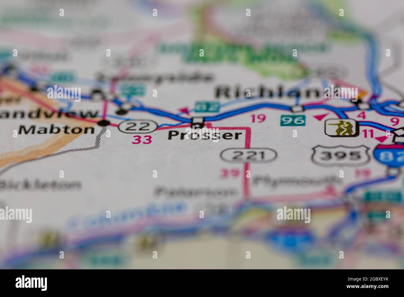 Prosser mapa del estado de washington fotografías e imágenes de alta