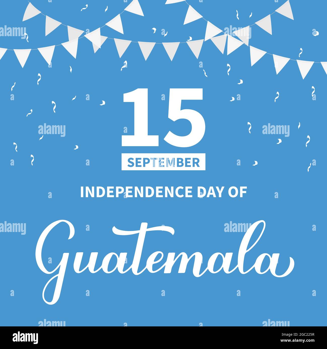 Cartel tipográfico del Día de la Independencia de Guatemala. Fiesta