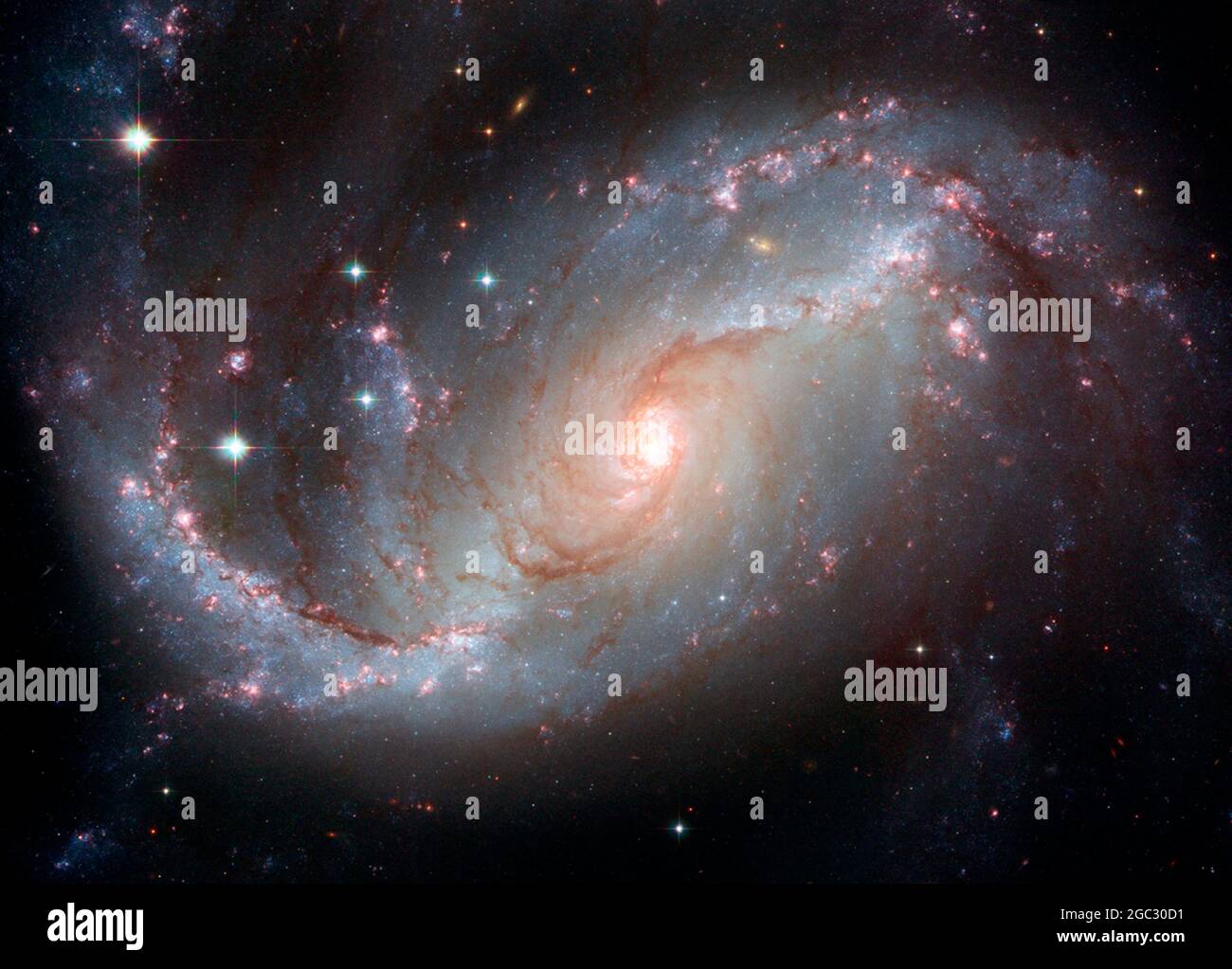 ESPACIO EXTERIOR - NGC 1672 - También conocida como la galaxia espiral prohibida vista por el Telescopio Espacial Hubble - Foto: Geopix/NASA/ESA Foto de stock