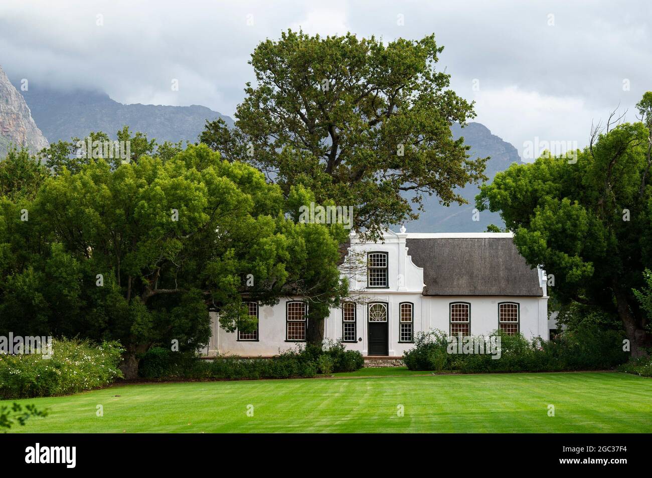 El Homestead del Ródano en Boschendal Estate, Franschhoek, Sudáfrica Foto de stock